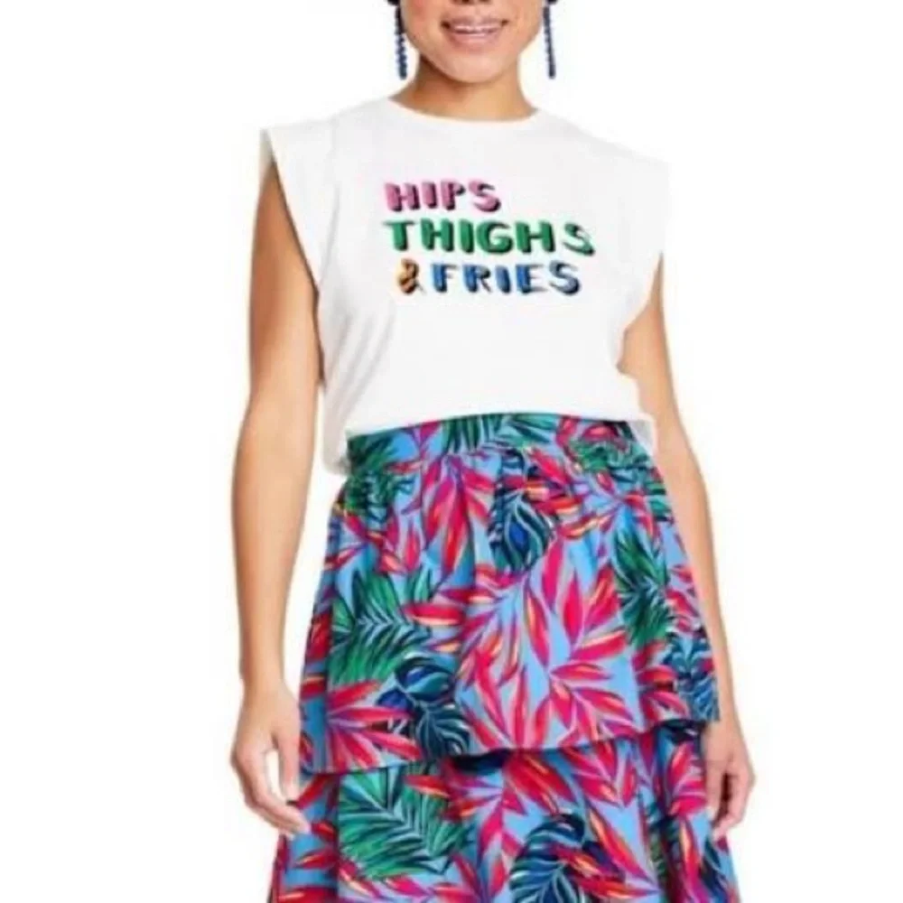 Tabitha Brown x Target Tropical Print Tiered Midi Skirt EUC - Picture 5 of 5